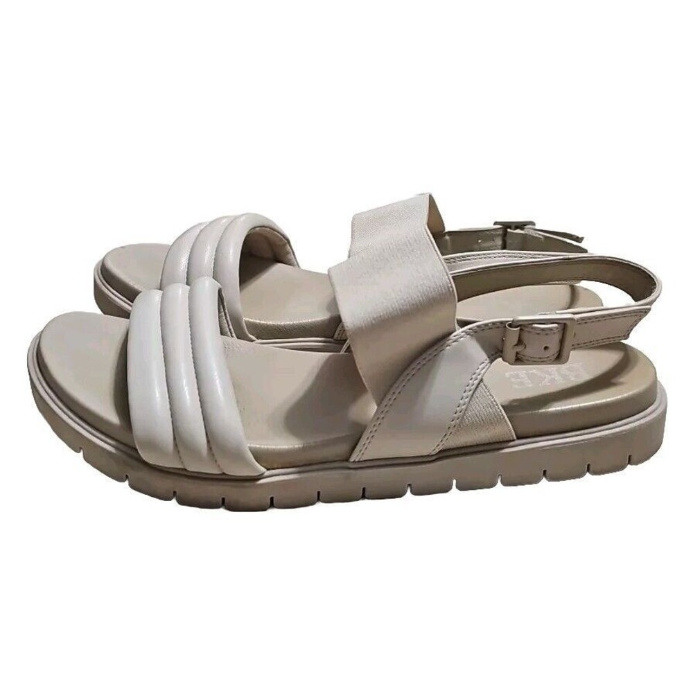 BKE  Sole Attlie Platform Sandals Women Sz 8.5 Cream Color Leather‎ P07